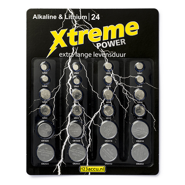 Αλκαλικές Μπαταρίες Xtreme Power (123ink) 24-pack CR1620 CR2016 CR2025 CR2032 LR41 ADR00048 - 1