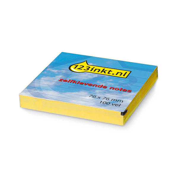 Αυτοκόλλητα Χαρτάκια 123ink Lined 100 Φύλλα 76 x 76 mm Yellow 630YELC 300467 - 1