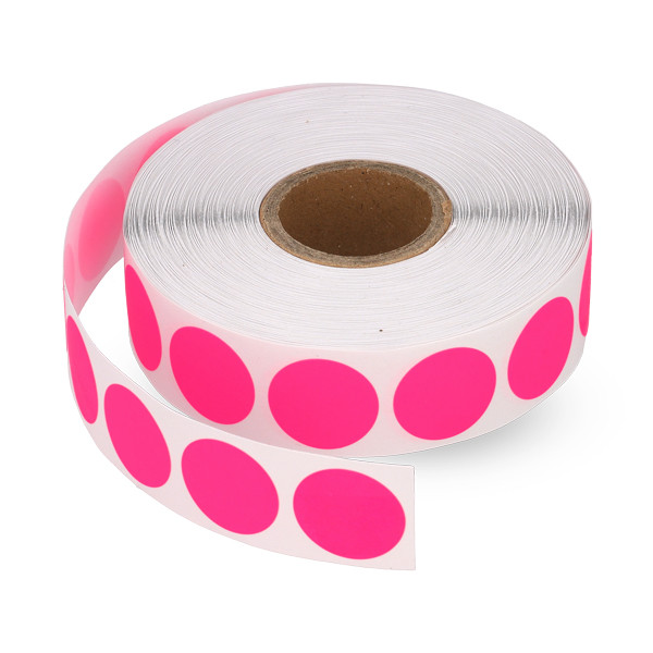 Αυτοκόλλητες Στρογγυλές Ετικέτες 123ink  Ø 18 mm neon ροζ (1.000 ετικέτες σε ρολό) 300807 - 1