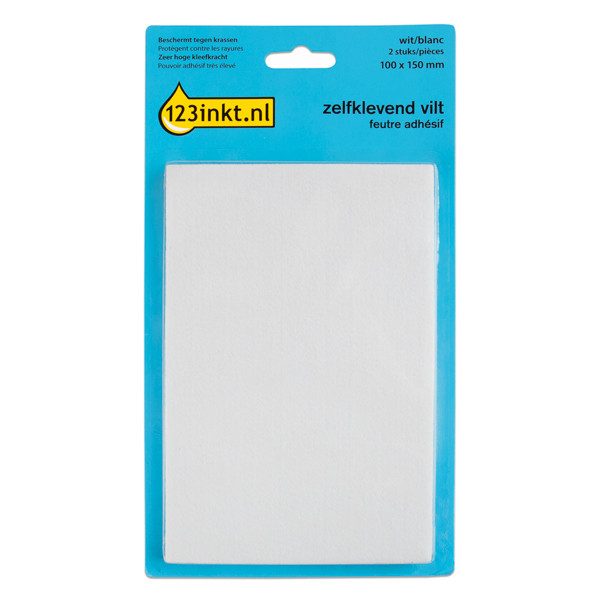 Αυτοκόλλητη τσόχα 123inkt λευκή 100 mm x 150 mm (2 τμχ) 301014 - 1