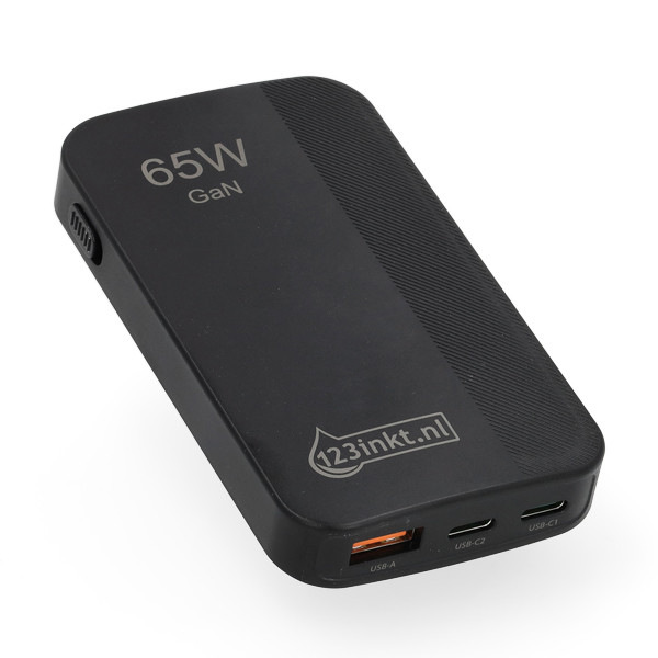 Γρήγορος φορτιστής 123ink USB-C + USB-A 65W μαύρος 302916 - 1