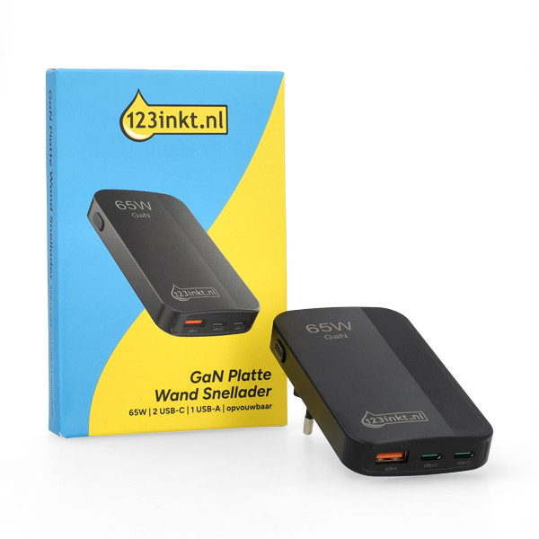 Γρήγορος φορτιστής 123ink USB-C + USB-A 65W μαύρος 302916 - 5