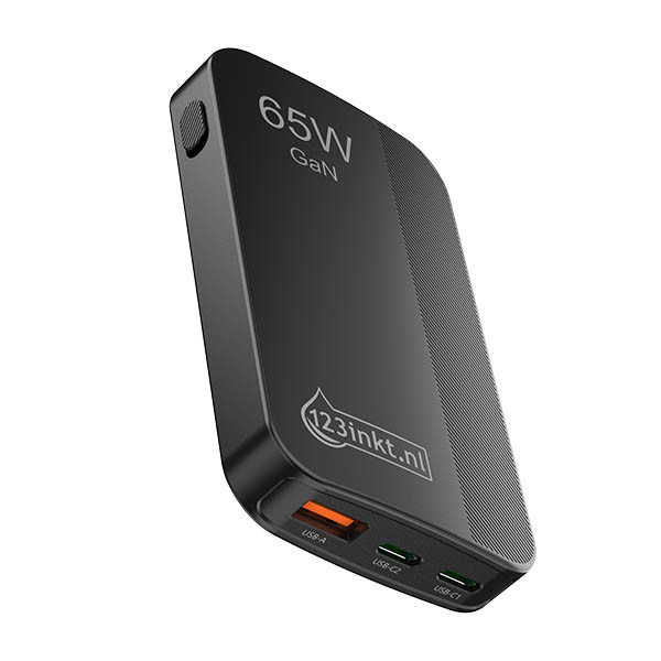 Γρήγορος φορτιστής 123ink USB-C + USB-A 65W μαύρος 302916 - 2