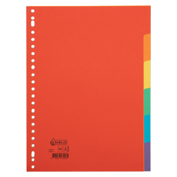 Διαχωριστικές Καρτέλες 123ink Α4 Έγχρωμες 6 τμχ 300531 - 1