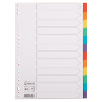 Διαχωριστικές Καρτέλες 123ink Χάρτινες Α4 Έγχρωμες 12 τμχ 300536