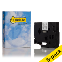 Η έκδοση 123ink αντικαθιστά τηΤαινία Brother TZe-S211 Extra Adhesive 8m x 6mm Black on White 5-pack TZeS211C 650643