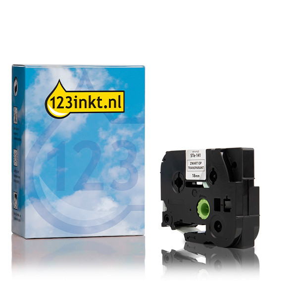 Η έκδοση 123ink αντικαθιστά την Ταινία Brother STe-141 3m x 18mm Black on Clear STe-141C 080693 - 1