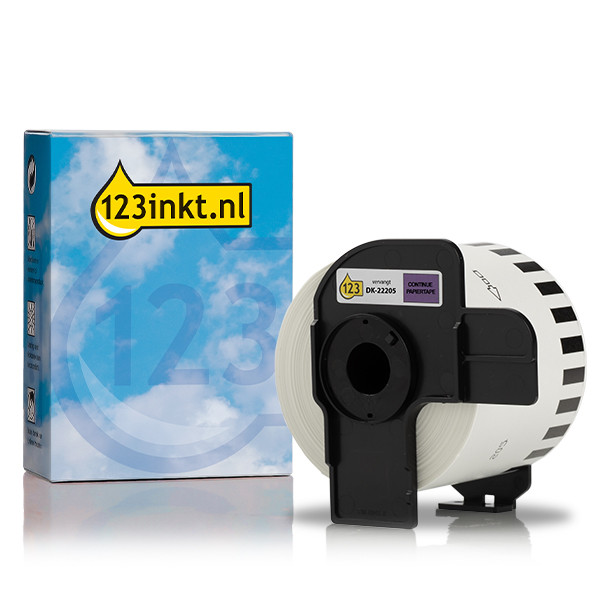 Η έκδοση 123ink αντικαθιστά την ταινία συνεχούς χαρτιού Brother DK-22205 Black on Purple 080807 - 1