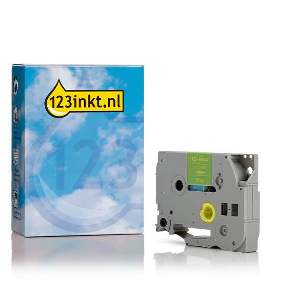 Η έκδοση 123ink αντικαθιστά την ταινία Brother TZe-RM34 Gold on Mint 4m x 12 mm 350545 - 1