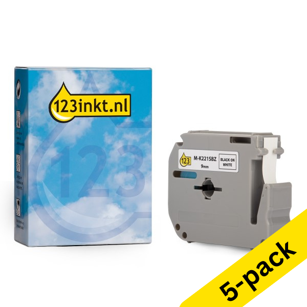 Η έκδοση 123ink αντικαθιστά τη Ταινία Brother M-K221SBZ 4m x 9mm Black on White 5-pack MK221SBZC 650707 - 1