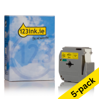 Η έκδοση 123ink αντικαθιστά τη Ταινία Brother M-K631BZ 8m x 12mm Black on Yellow 5-pack MK631BZC 650694