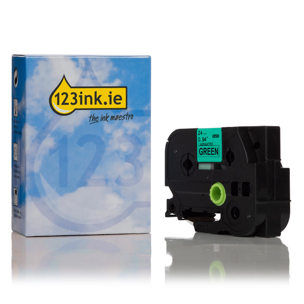Η έκδοση 123ink αντικαθιστά τη Ταινία Brother TZe-751 8m x 24mm Black on Green TZe751C 080551 - 1