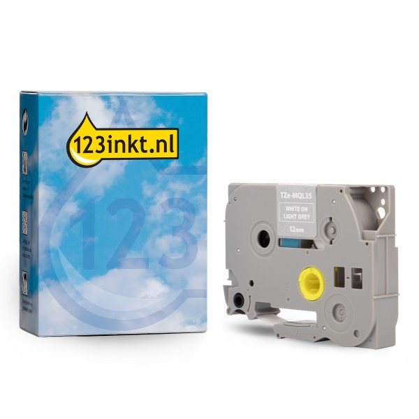 Η έκδοση 123ink αντικαθιστά τη Ταινία Brother TZe-MQL35 5m x 12mm White on Light Grey TZeMQL35C 080391 - 1