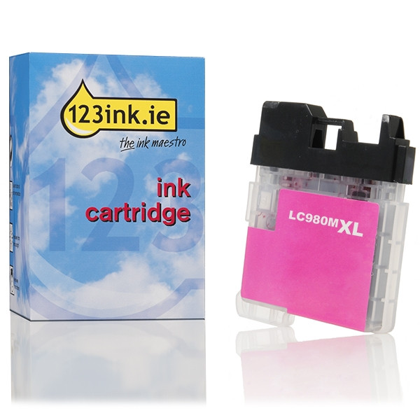 Η έκδοση 123ink αντικαθιστά το Μελάνι Brother LC-980XLM High Capacity Magenta LC980MC 028883 - 1