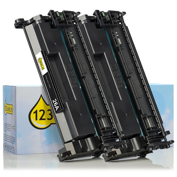 Η έκδοση 123ink αντικαθιστά τον μαύρο toner HP 26A (CF226A) (συσκευασία 2) CF226AC 160706 - 1