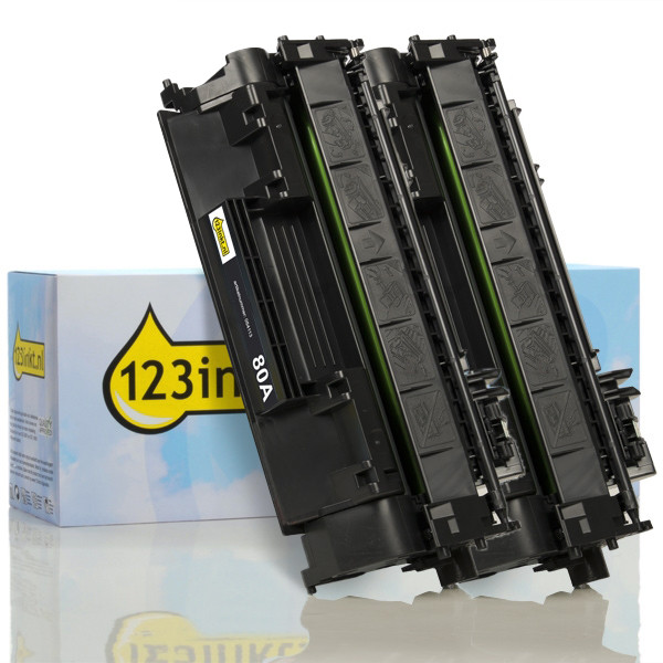 Η έκδοση 123ink αντικαθιστά τον μαύρο toner HP 80A (CF280A) (συσκευασία 2) 160721 Η έκδοση 123ink αντικαθιστά τον μαύρο toner HP 80A (CF280A) (συσκευασία 2) 160721 - 1