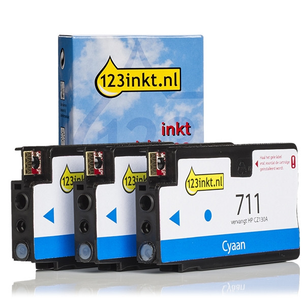 Η έκδοση 123ink αντικαθιστά το Μελάνι HP 711 (CZ134A) Cyan 3-pack CZ134AC 044205 - 1