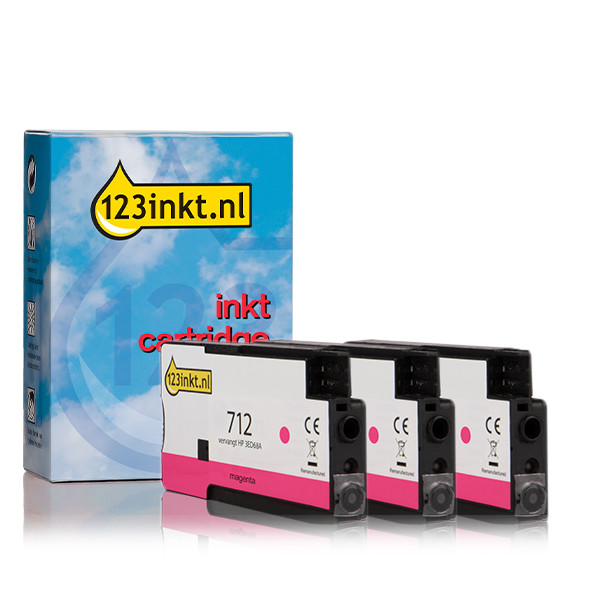 Η έκδοση 123ink αντικαθιστά το Μελάνι HP 712 (3ED78A) Magenta 3-pack 010087 - 1