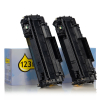 Η έκδοση 123ink αντικαθιστά το μαύρο toner HP 05A (CE505D) 2-pack 054771 - 1