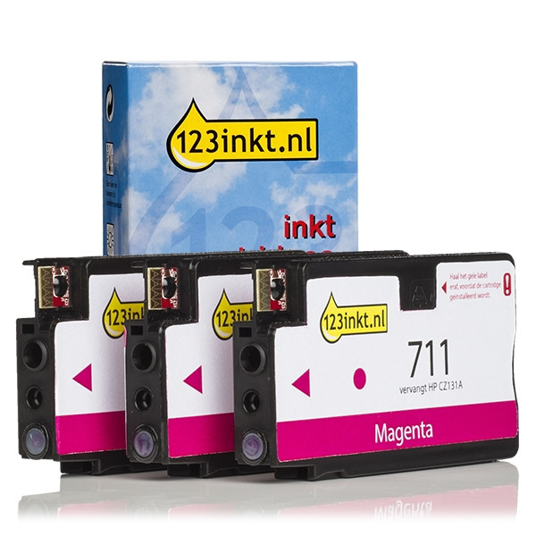 Η έκδοση 123ink αντικαθιστά το HP 711 (CZ135A) Magenta 3-pack CZ135AC 044207 - 1