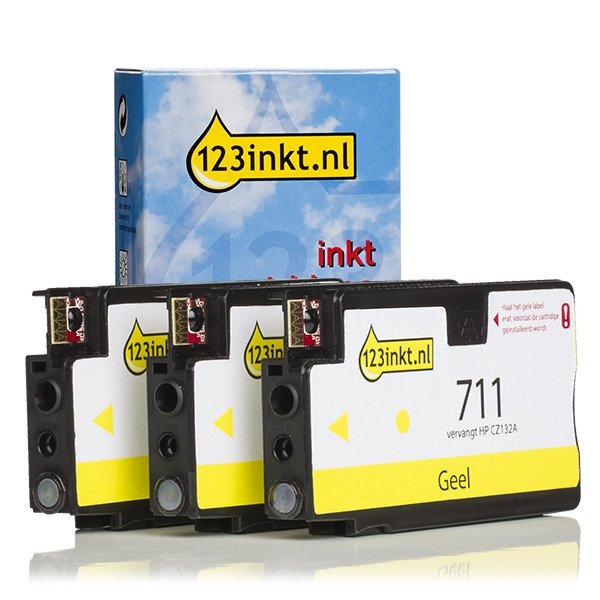 Η έκδοση 123ink αντικαθιστά το HP 711 (CZ136A) Yellow 3-pack CZ136AC 044209 - 1