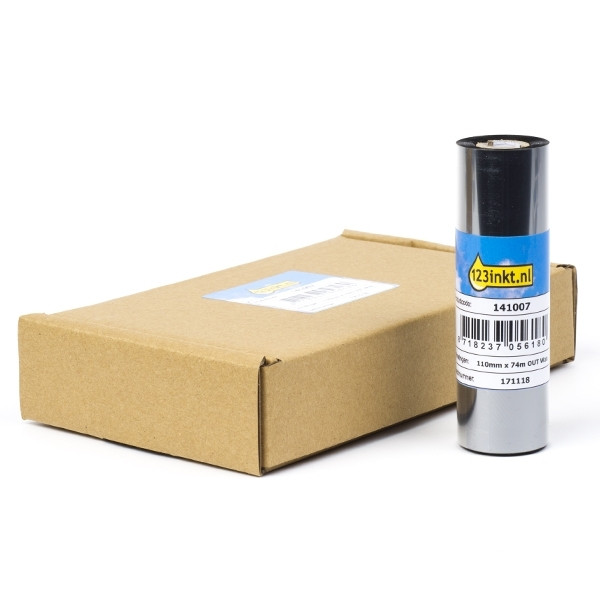 Η μάρκα 123ink αντικαθιστά την κορδέλα κεριού Zebra 2300 (02300GS11007) 110 mm x 74 m (5 κορδέλες) 141007 - 1