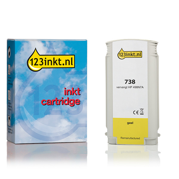 Η μάρκα 123inkt αντικαθιστά το δοχείο κίτρινου μελανιού HP 738 (498N7A) 093285 - 1