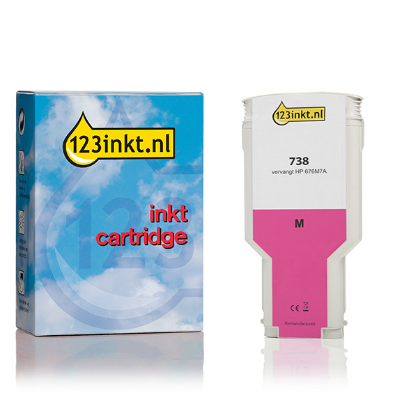 Η μάρκα 123inkt αντικαθιστά το δοχείο μελάνης HP 738 (676M7A) ματζέντα υψηλής χωρητικότητας 093291 - 1