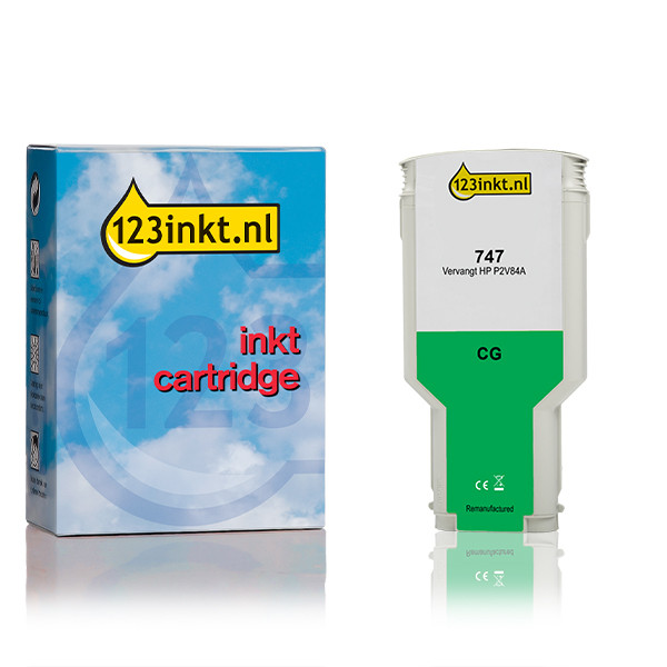 Η μάρκα 123inkt αντικαθιστά το δοχείο μελάνης HP 747 (P2V84A) σε χρωματικό πράσινο χρώμα P2V84AC 055351 - 1