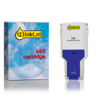 Η μάρκα 123inkt αντικαθιστά το δοχείο μελάνης HP 747 (P2V85A) σε χρωματικό μπλε χρώμα P2V85AC 055353