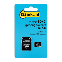Κάρτα μνήμης Micro SDHC 123ink κλάσης 10 συμπεριλαμβανομένου προσαρμογέα SD - 16GB 300694