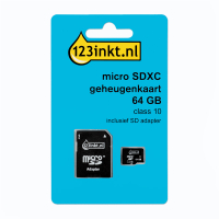 Κάρτα μνήμης Micro SDXC 123ink κλάσης 10 συμπεριλαμβανομένου προσαρμογέα - 64GB 300692