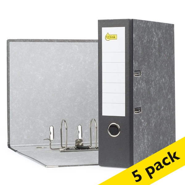 Κλασέρ Αρχειοθέτησης 123ink Α4 Χάρτινο 80 mm Black 5Τεμ 300114 - 1