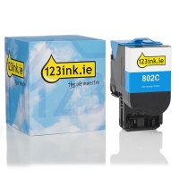 Κυανό Toner Lexmark 802C (80C20C0) (123ink) 80C20C0C 037279