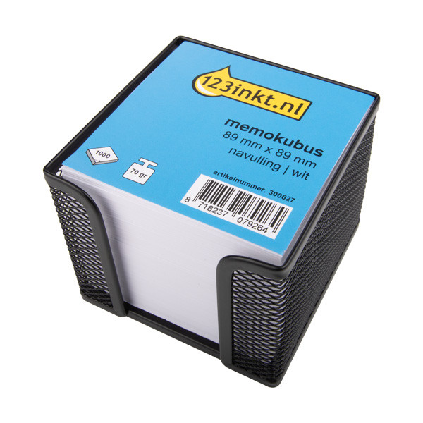 Κύβος Σημειώσεων 123ink Μαύρο Πλέγμα + Χαρτάκια 1.000 φύλλα 390620 - 1