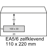 Λευκός Αυτοκόλλητος Φάκελος με Παράθυρο EA5/6, 110mm x 220mm (συσκευασία 25) RD-202525-25 209009