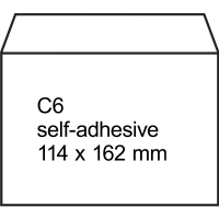 Λευκός Αυτοκόλλητος Φάκελος 123ink C6, 114 mm x 162 mm (συσκευασία 500) 123-201500 201500C 209030 88099445C 300904