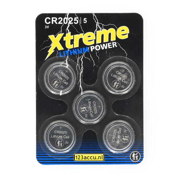 Μπαταρία κουμπιού λιθίου 123accu Xtreme Power CR2025 (5 τμχ) ADR00070 - 1