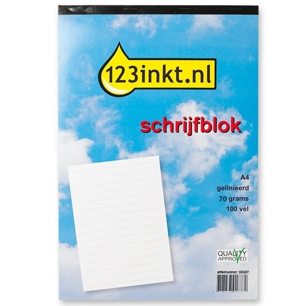 Μπλοκ γραφής 123ink A4 με επένδυση 70 γραμμάρια 100 φύλλα 301125 - 1