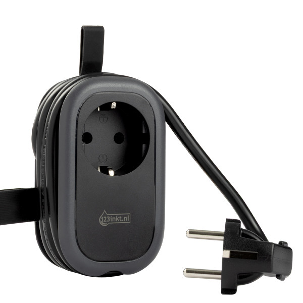 Πολύπριζο σε ρολό 123ink 1 Θέσης με 3 x USB 1,13m Black 390025 - 3