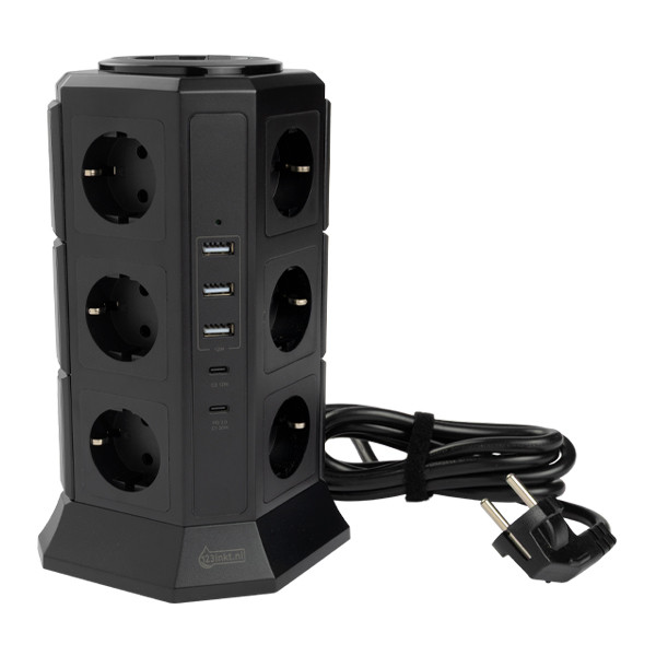 Πολύπριζο 123ink 12 Θέσεων με 5 x USB 2m Black 390027 - 1