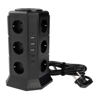 Πολύπριζο 123ink 12 Θέσεων με 5 x USB 2m Black 390027