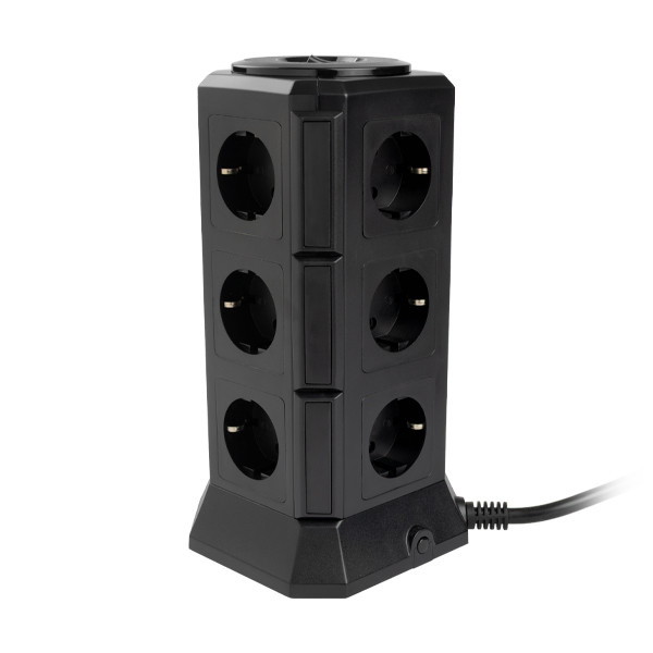 Πολύπριζο 123ink 12 Θέσεων με 5 x USB 2m Black 390027 - 3