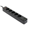 Πολύπριζο 123ink 5 Θέσεων με 3 x USB 2m Black 390029 - 1
