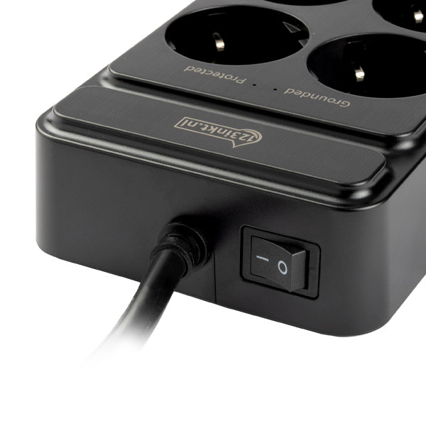 Πολύπριζο 123ink 6 Θέσεων με 4 x USB 2m Black 390030 - 4