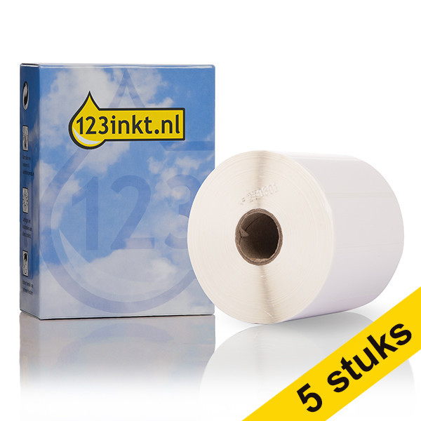 Προσφορά: Η έκδοση 123ink αντικαθιστά 5 προ-τρυπημένες ετικέτες Brother RD-S04E1 76 mm x 26 mm 650679 - 1