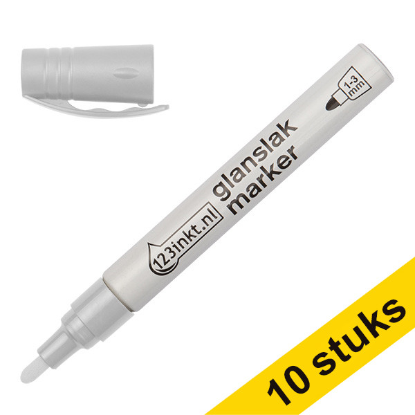 Προσφορά: Μαρκαδόροι Ανεξίτηλοι 123ink White (1 - 3 mm) 10Τεμ 300862 - 1