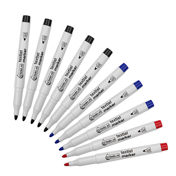 Προσφορά: Μαρκαδόροι Υφασμάτων 123ink (Βlack/Blue/Red) 10Τεμ 302165 - 1