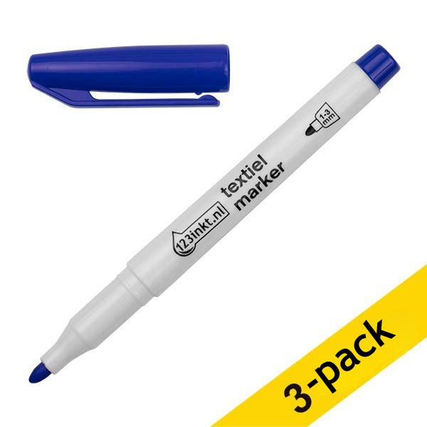 Προσφορά: Μαρκαδόροι Υφασμάτων 123ink 1 - 3 mm Blue 3Τεμ 300872 - 1