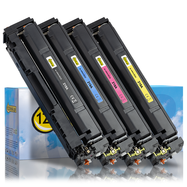 Προσφορά: Σετ μάρκας 123inkt για HP 219A: HP W2190A, W2191A, W2192A, W2193A μαύρο + 3 χρώματα  093709 - 1